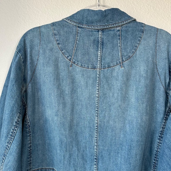 J. Jill plus size 3X lightweight denim jean jacket blue medium wash cotton NEW - Picture 8 of 14